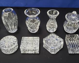 Lot # : 404 - Group of Waterford crystal vases and trinket boxes