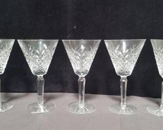 Lot # : 95 - 5 Waterford crystal Templemore claret wine glasses