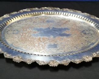 Lot # : 113 - Vintage silver on copper serving tray