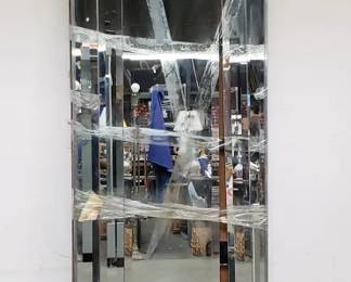 Lot # : 680 - Vintage 2-panel beveled mirror, as is