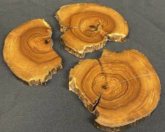 Lot # : 530v - Group of 3 burl wood slabs