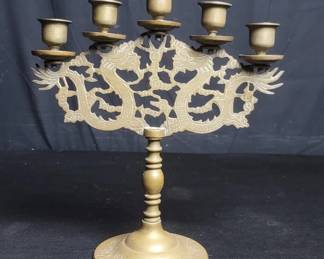 Lot # : 619 - Vintage Asian brass candelabra