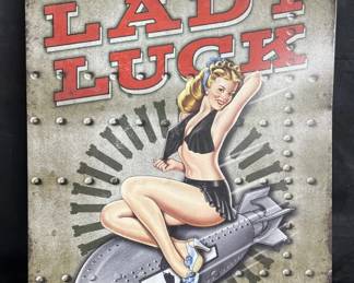 Lot # : 457 - Lady Luck metal sign 12 1/1" x 16”