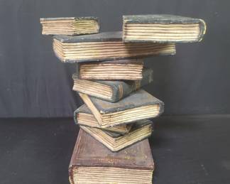 Lot # : 676 - Vintage stack of books wood stand