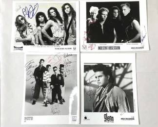 Lot # : 345z - Group of music band autographed 8 x 10 photos