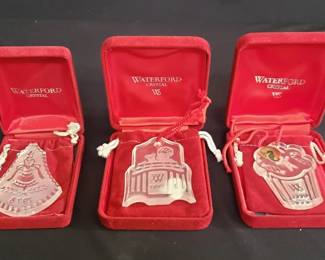 Lot # : 415 - 3 Waterford crystal Christmas ornaments