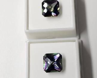 Lot # : 319 - Pair of large mystic topaz gemstones 9.1ct each