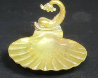 Lot # : 728 - Vintage bronze koi trinket dish