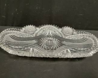 Lot # : 355 - Cut crystal ice cream platter