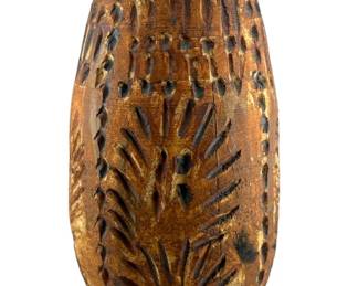 Lot # : 356a - Vintage handmade ceramic pottery vase, 9 1/2”