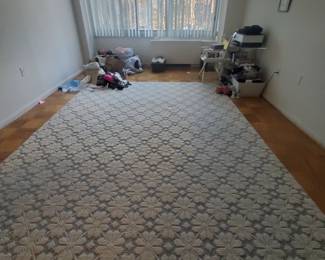 Wilton Carpet Blue and White