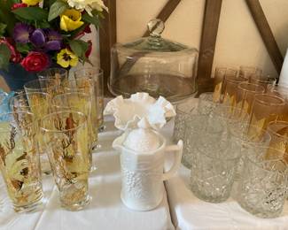 mlkglass, MCM glassware, cake stand, etc.