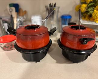 Vintage fondue pots