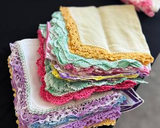 Vintage handmade, handkerchiefs and doilies