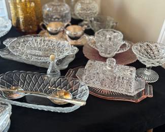 Crystal serving dishes