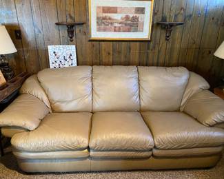 Taupe Natuzzi leather couch