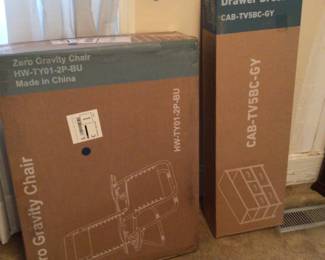 New zero gravity chair $100., new drawer dresser $80