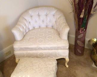 Tufted back side chair with ottoman $125.