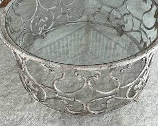 Iron and beveled glass coffee table