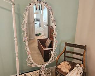 Very heavy floor mirror $200 , swivels and comes apart for easier moving