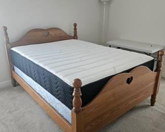 Like new mattress set queen size bed , you practically need a step to get in the bed $200