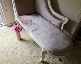 Fainting chair hard to see the actual color but I am leaning toward  a very light pinkish/ lavender $100