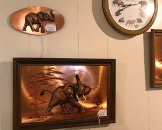 Copper embossed Elephants