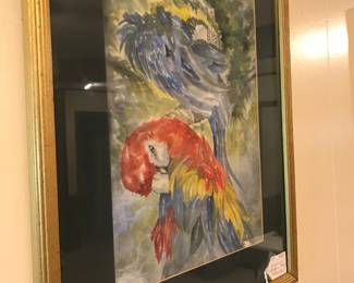 Water color McCaw bird