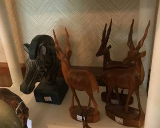 Zebra wooden, hand carved Antelopes