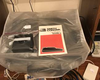 Corona typewriter with accessories