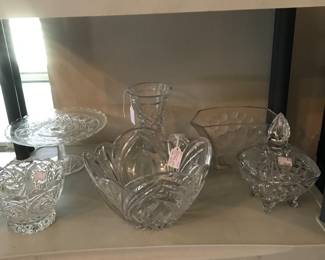 Crystal serving pieces