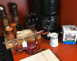 Cheese boards, apple core