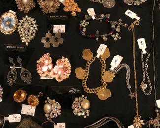Brooches, bracelets,, earrings