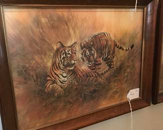 Beautifully captured in color a pair of Tigers