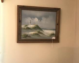 Crashing waves and Lighthouse in Oils