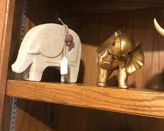 Resin, brass elephant