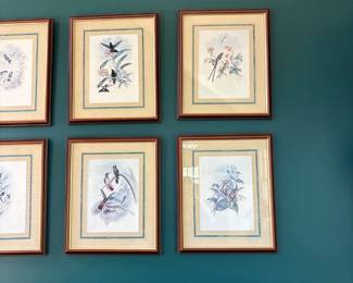 framed lithograph print of hummingbirds by John Gould