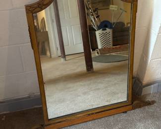 Handpainted and carved Wooden Mirror