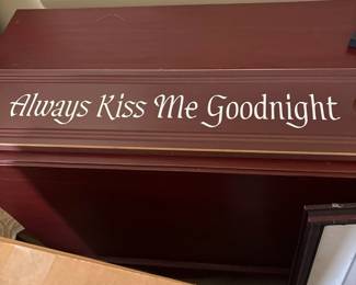 "Always Kiss Me Goodnight" Wall Sign