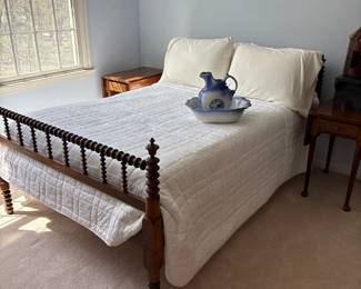 antique wooden rope bed