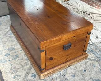 Country Pine 1880 antique carpenter tool chest / coffee table