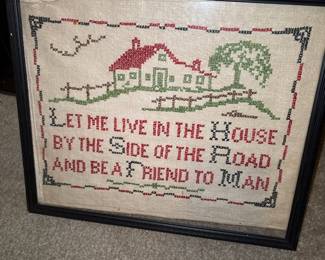 framed needlepoint