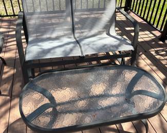 Outdoor iron table and chairs