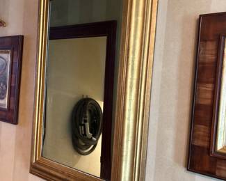 Gold rectangle wall mirror