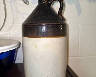 stoneware whiskey crock jug
