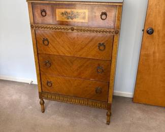French Carved Tall Chest of Drawers