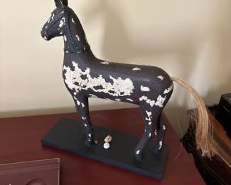 Resin Black Horses Sculpture