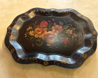 hand painted tole tray
