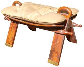Mid Century Camel Saddle Foot Stool