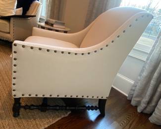 Beautiful nailhead white upholstered chair